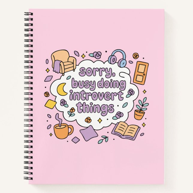Cuaderno Sorry busy doing introvert things (Anverso)