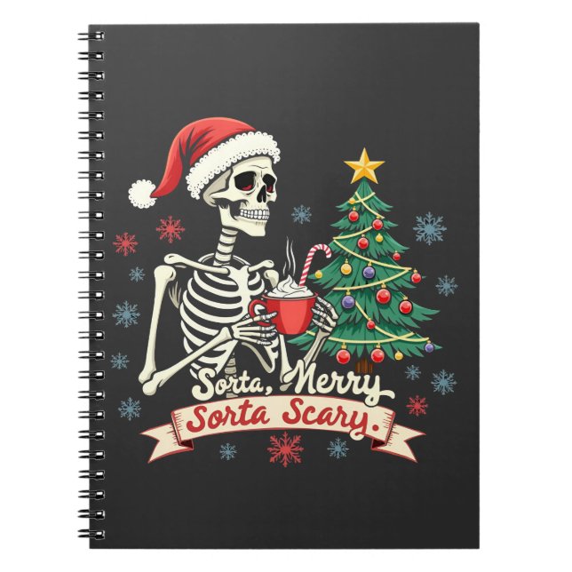 Cuaderno Sorta Merry Sorta Scary Spooky Skeleton Xmas (Frente)