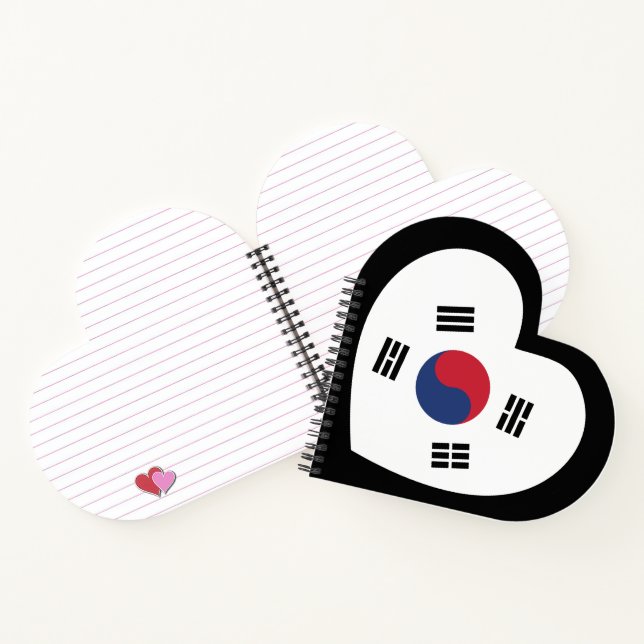 Cuaderno South Korea Flag Heart (Interior)