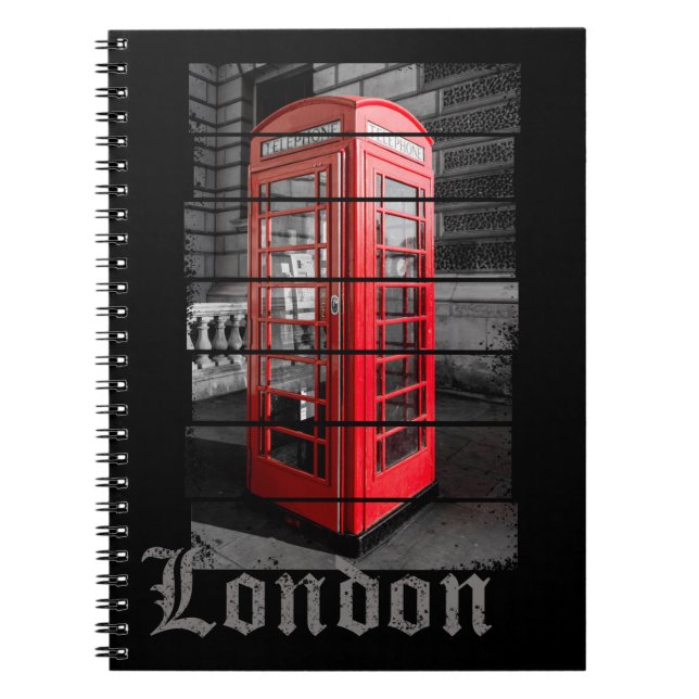 Cuaderno Souvenir de vintage de la caja del teléfono de Lon (Frente)