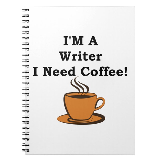 Cuaderno ¡Soy escritor, yo necesito el café! (Frente)