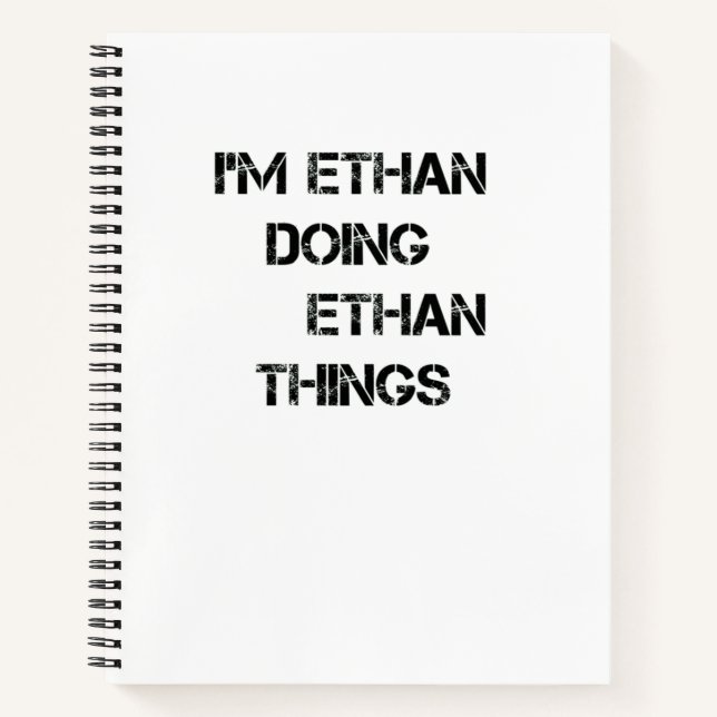 Cuaderno Soy Ethan Haciendo Cosas Ethan (Anverso)