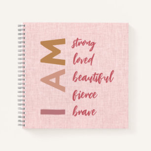 Cuaderno Soy Fuerte Afirmación Valiente Amada
