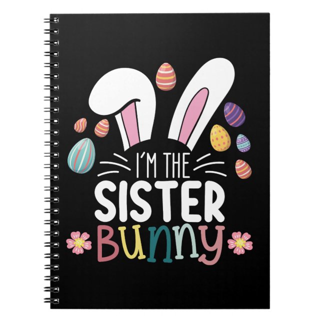 Cuaderno Soy la hermana Bunny Pascua familiar coincidente (Frente)