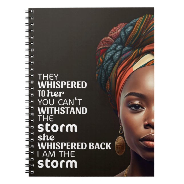 Cuaderno Soy La Tormenta Afro Mujer Fuerte De Negocios Madr (Frente)