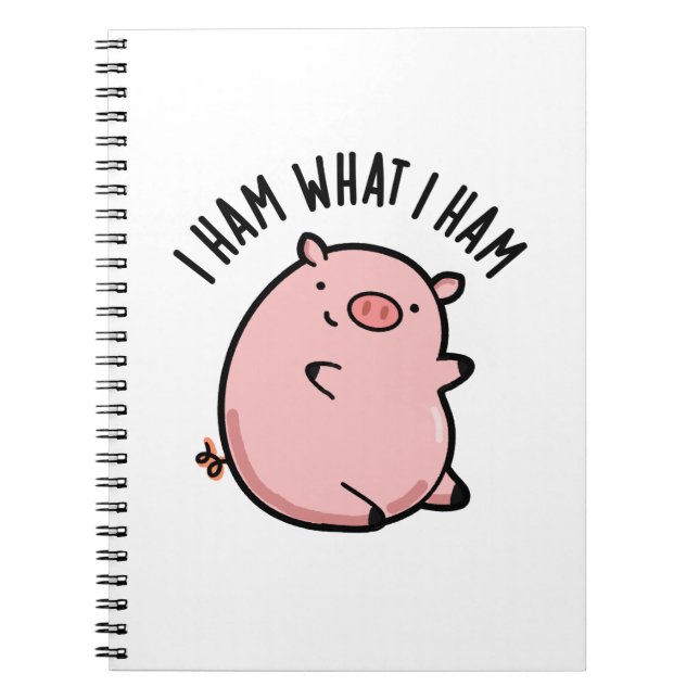 Cuaderno Soy Lo Que Soy Cerdo Divertido Juego de Palabras (Frente)