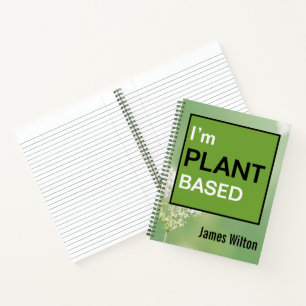 Cuaderno Soy Mensaje Vegano o Vegetariano a Base de Plantas