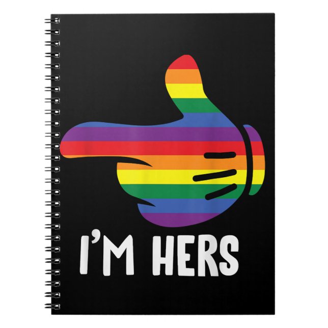 Cuaderno Soy su pareja lésbica arcoíris divertida Orgullo L (Frente)
