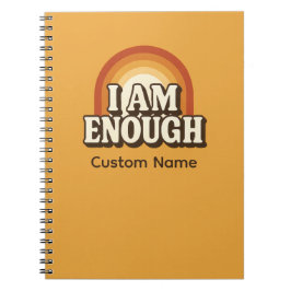 Cuaderno Soy suficiente retro con rayas arco iris Personali