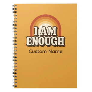 Cuaderno Soy suficiente retro con rayas arco iris Personali