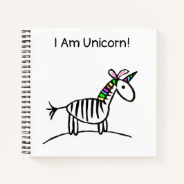 Cuaderno Soy un bloc de notas de cebra de unicornio