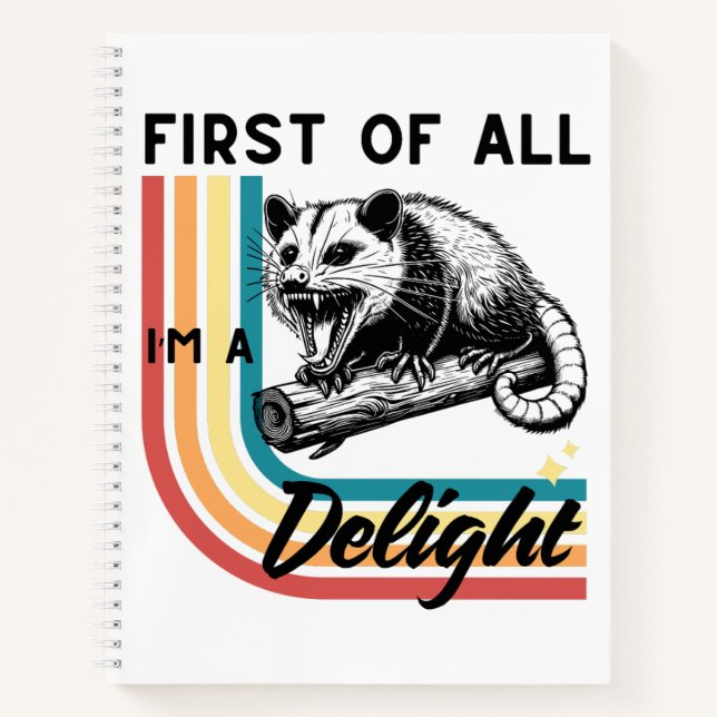 Cuaderno Soy un Delight - Angry Possum Spiral Notebook (Anverso)