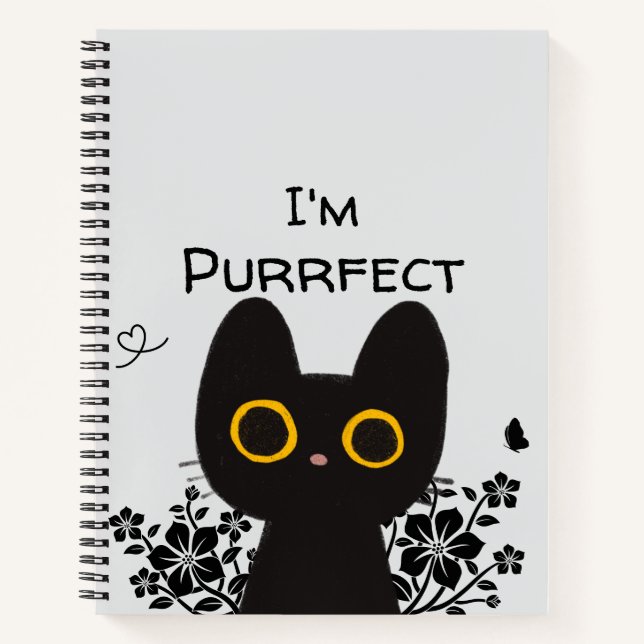 Cuaderno Soy un gato negro lindo perfecto (Anverso)