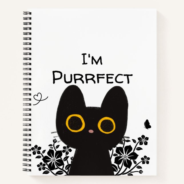 Cuaderno Soy un gato negro lindo Purrfecto (Anverso)