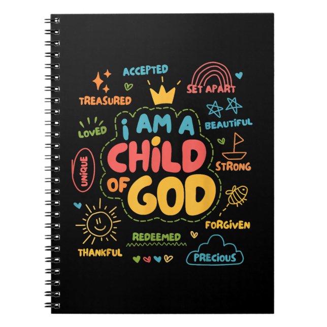 Cuaderno Soy un hijo de Dios Retro Cristiano Jesús Fe De (Frente)