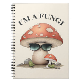 Cuaderno "Soy un hongo" dulce hongo con gafas de sol