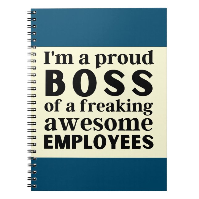 Cuaderno Soy un jefe orgulloso de empleados increíbles (Frente)