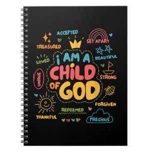 Cuaderno Soy un Niño de Dios Cristiano Retro Jesús Fe De