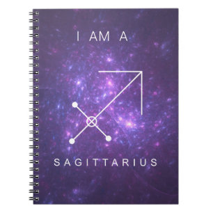 Cuaderno Soy un Rótulo sagitario púrpura zodiaco