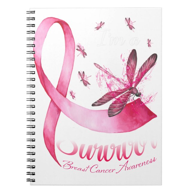 Cuaderno Soy un sobreviviente de cáncer de seno de cinta ro (Frente)