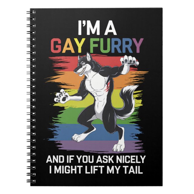 Cuaderno Soy un zorro furry gay de arcoíris Orgullo LGBTQ (Frente)