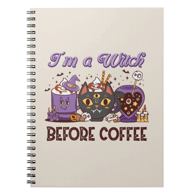 Cuaderno Soy una bruja antes del café (Frente)