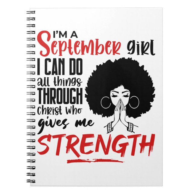 Cuaderno Soy Una Chica De Septiembre Rezando A Mujer Reina  (Frente)