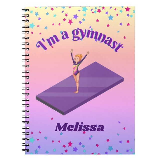 Cuaderno Soy una gimnasta - Chica con Leotard sobre Gimnasi (Frente)