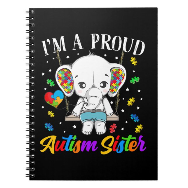 Cuaderno Soy una Hermana Orgullosa del Autismo, fuerte alie (Frente)