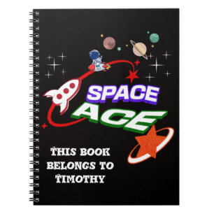 Cuaderno Space Ace Planetas Estrellas Cohete editab