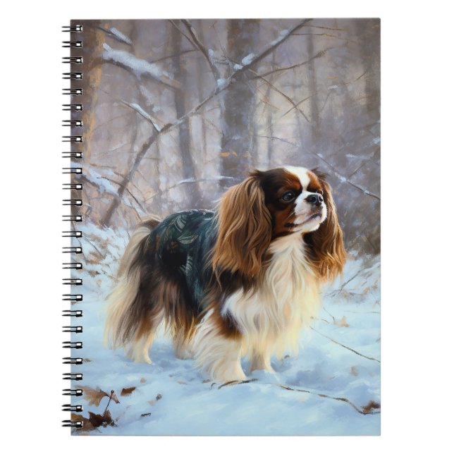 Cuaderno Spaniel de Juguete Inglés Deja que Nieve Navidad (Frente)