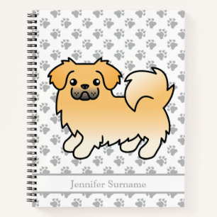 Cuaderno Spaniel Tibetano cervato Perro de dibujos animados