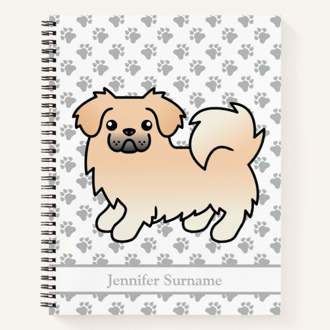 Cuaderno Spaniel Tibetano Crema Perro De Dibujos Animados L (Anverso)