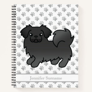 Cuaderno Spaniel Tibetano Negro Perro De Dibujos Animados L