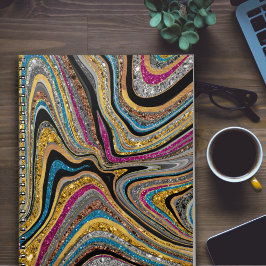 Cuaderno Sparkle Glam arte de mármol purpurinoso de niñas