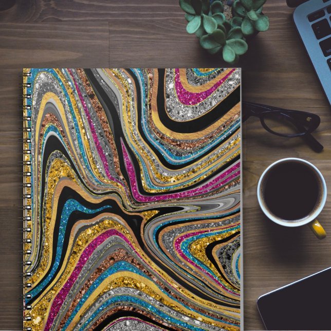 Cuaderno Sparkle Glam arte de mármol purpurinoso de niñas (Subido por el creador)