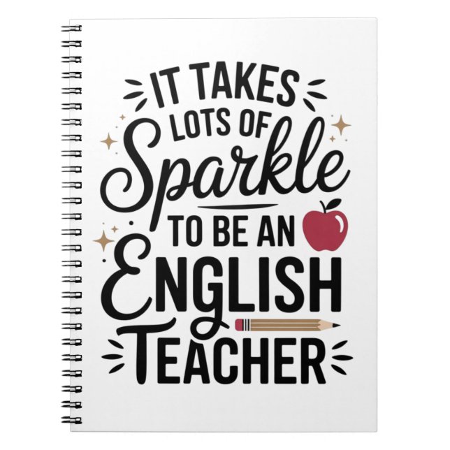 Cuaderno Sparkle to be an English Teacher - regalo divertid (Frente)