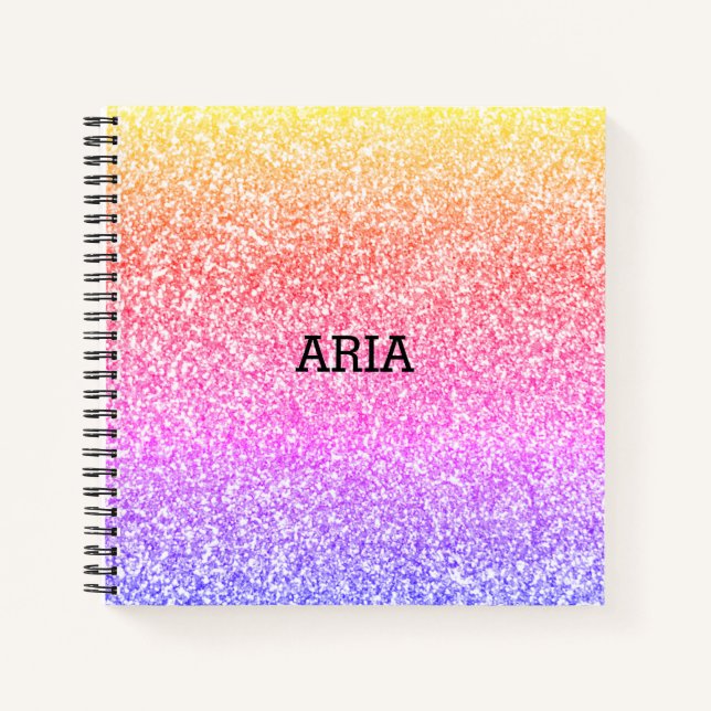 Cuaderno Sparkling elegante giratorio arco iris colorido li (Anverso)