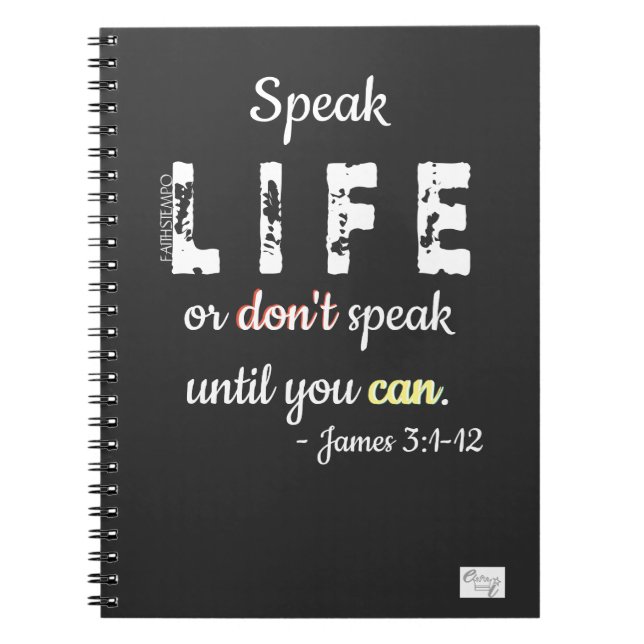 Cuaderno Speak Life or Don't Speak = Spiral Photo Notebook (Frente)