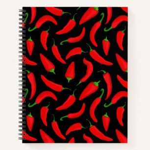Cuaderno Spicy Red Chili Peppers Patrón Gráfico