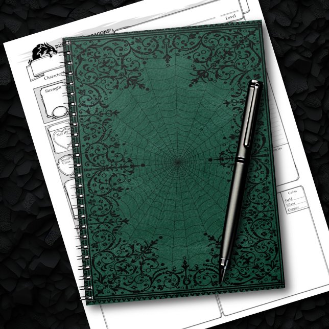 Cuaderno Spider Witch | Florecimiento de la telaraña verde  (Subido por el creador)