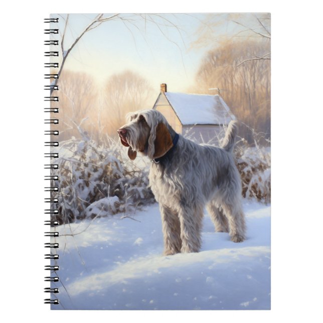 Cuaderno Spinone Italiano Deja que nieve Navidad (Frente)