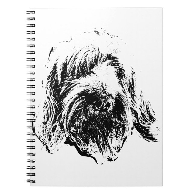 Cuaderno Spinone – Retrato de cabeza de perro en t (Frente)