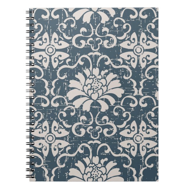 Cuaderno Spira botánico de fondo antiguo sin fisuras (Frente)