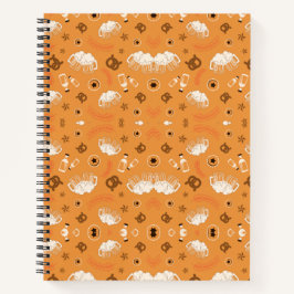 Cuaderno Spiral-bound notebook with an orange cover