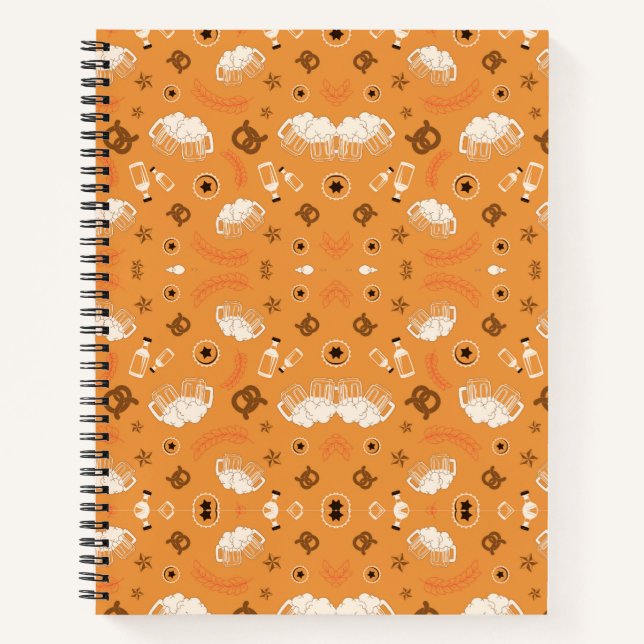 Cuaderno Spiral-bound notebook with an orange cover (Anverso)