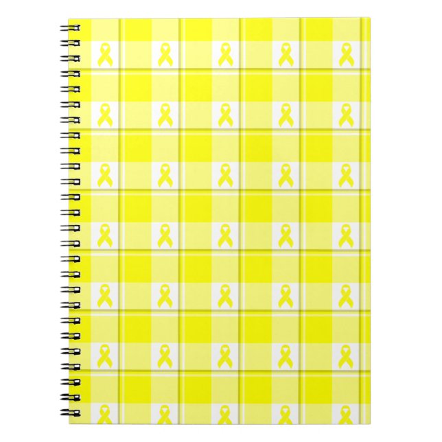 Cuaderno Spiral Notebook Bladder Cancer Plaid, Yellow (Frente)