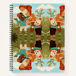 Cuaderno Spiral notebook cover showing a whimsical