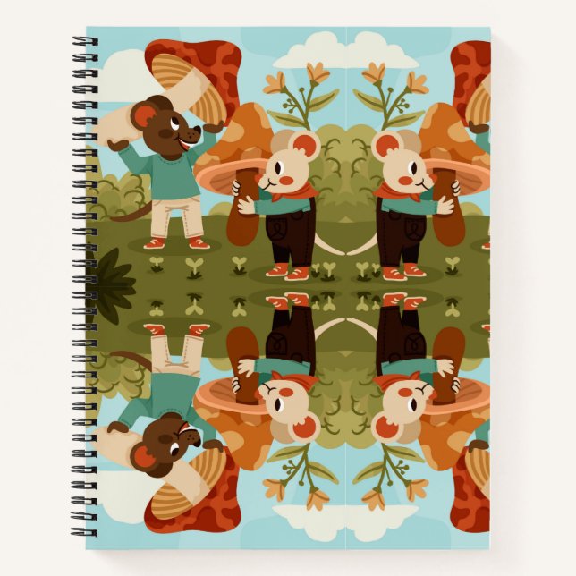 Cuaderno Spiral notebook cover showing a whimsical (Anverso)