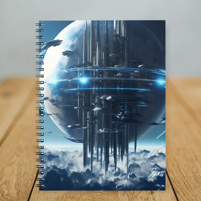 Cuaderno Spiral notebook featuring a galaxy world design (Subido por el creador)